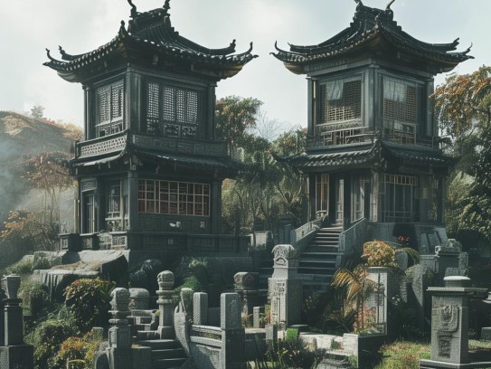 阴宅和阳宅风水一样吗图片,阴宅与阳宅风水异同解析，理论逻辑与应用场景的千年之辩