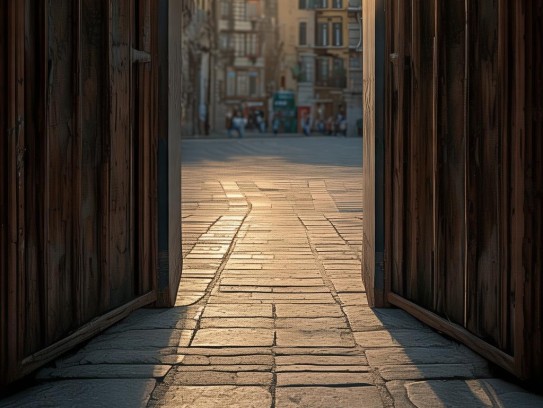 门口一条横路和一条竖路图片,十字路口，一幅门前双路图景中的文明隐喻与生命自觉