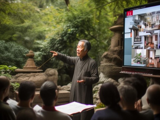 风水大师在现场讲解风水视频,直击现场，风水大师揭秘现代人居密码，视频解析千年风水智慧