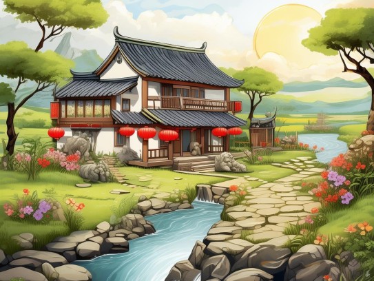 农村住宅风水吉祥图—和谐人居的智慧象征,农村住宅风水吉祥图